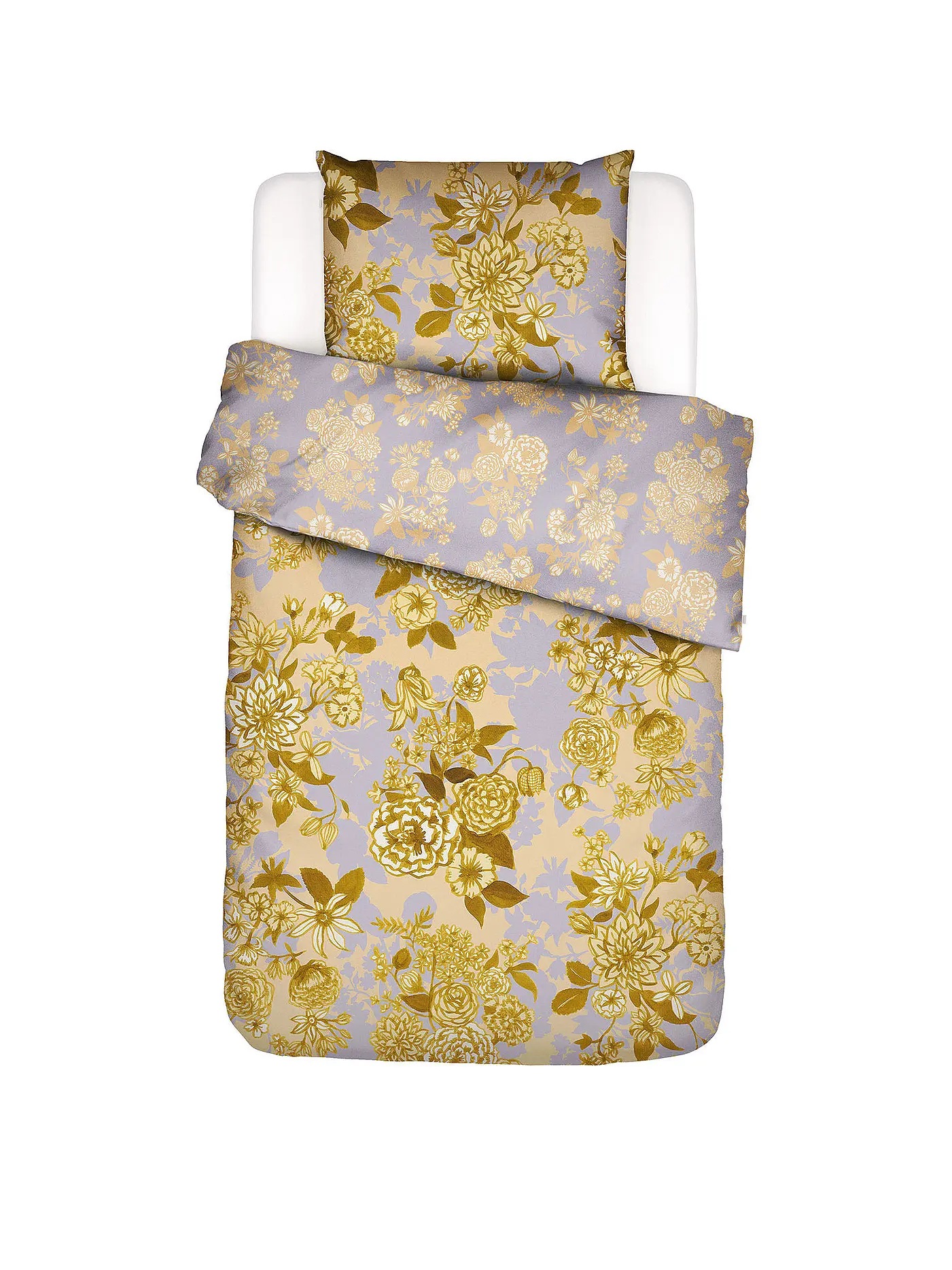 ESSENZA | Satin Bettwäsche FLORE 70x90cm/140x200cm Yellow Straw | 